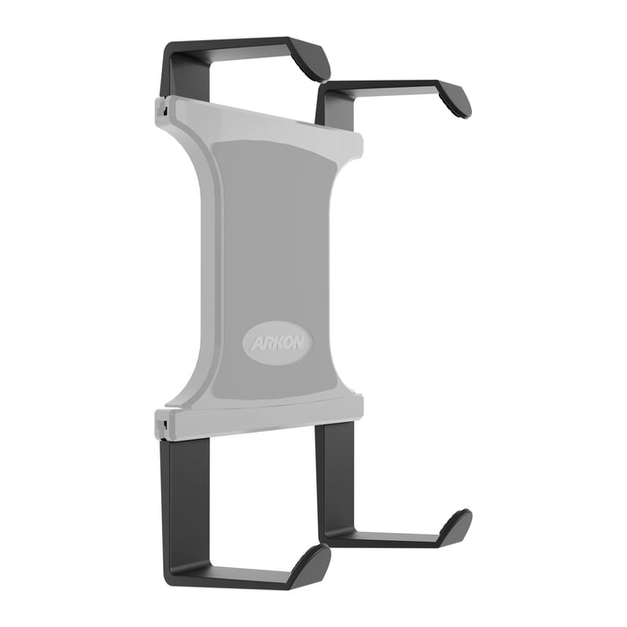 A gray and black Tablet Handstrap Support Legs for Slim-Grip Universal Tablet Holder featuring four support legs and the Arkon logo in the center, designed for secure device holding.