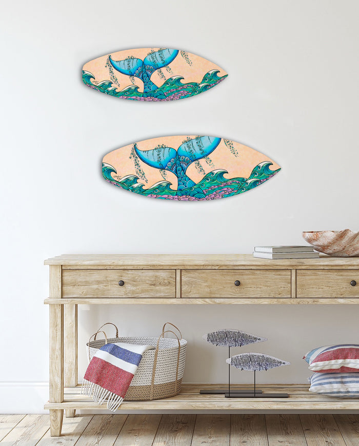 Tails of the Sea Surfboard Wall Art