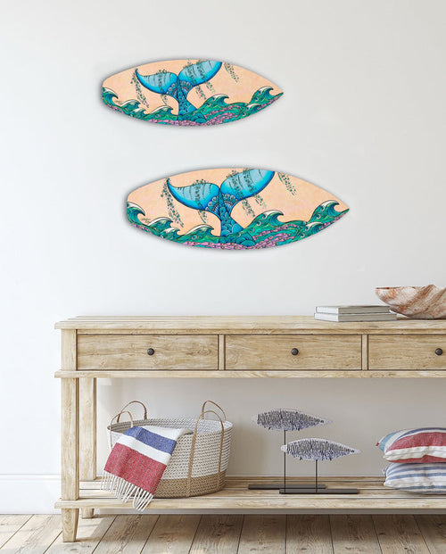 Tails of the Sea Surfboard Wall Art
