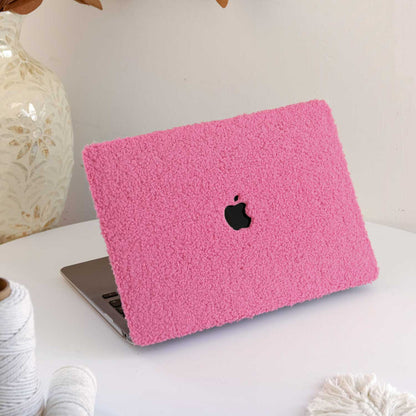 Teddy Fabric MacBook Case - Barbie Pink