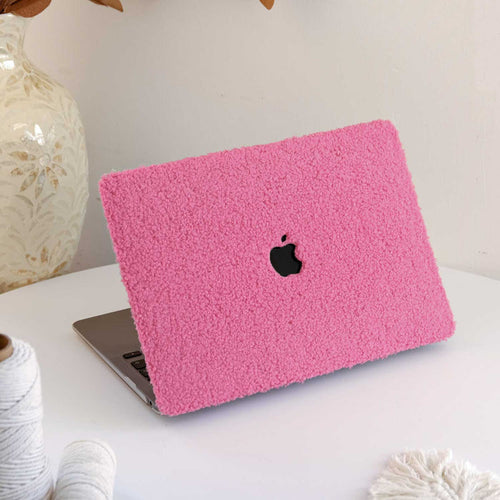 Teddy Fabric MacBook Case - Barbie Pink
