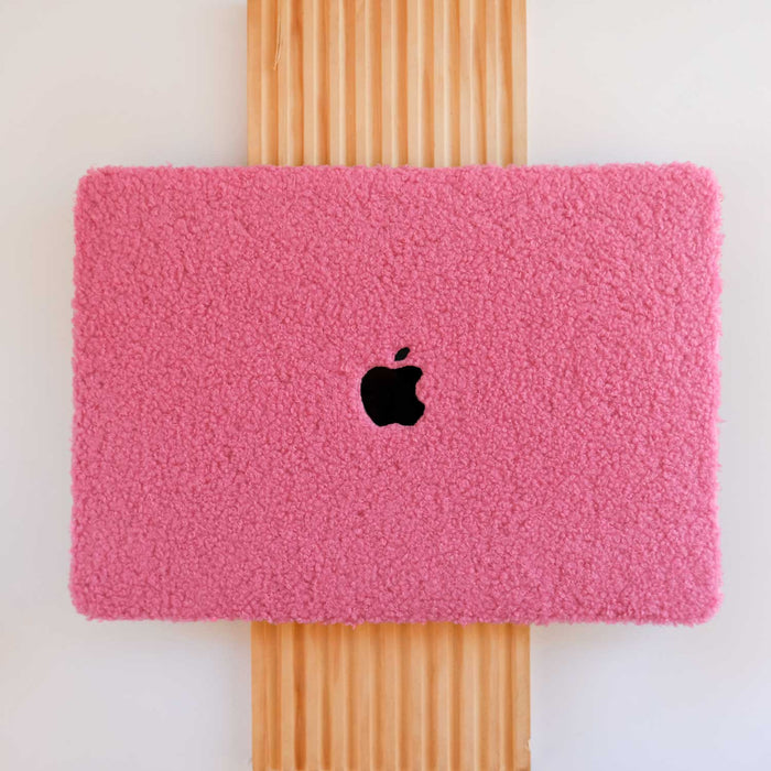 Teddy Fabric MacBook Case - Barbie Pink