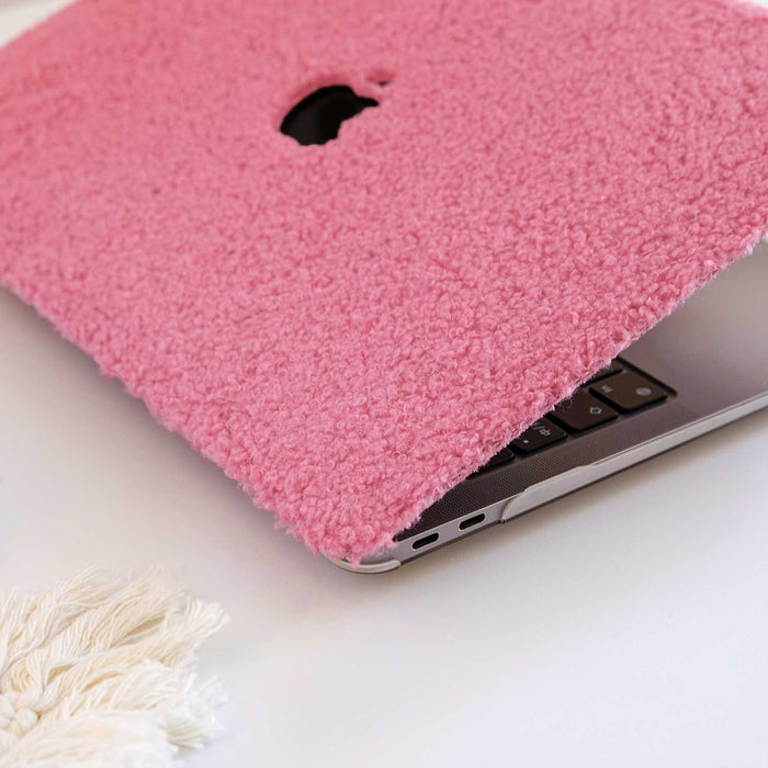 Teddy Fabric MacBook Case - Barbie Pink