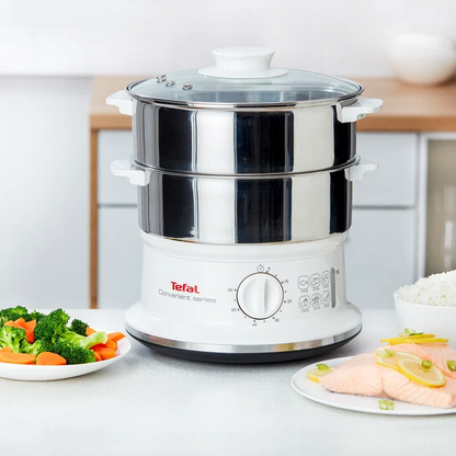 Tefal Convenient Series Food Steamer VC1451 with steamed food