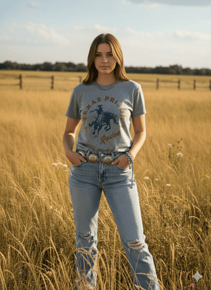 Texas Prison Rodeo Huntsville Graphic TeeGreyS
