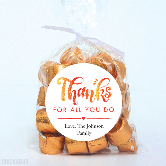"Thanks For All You Do" Stickers