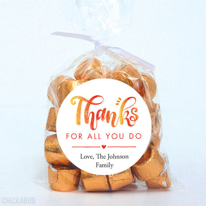 "Thanks For All You Do" Stickers