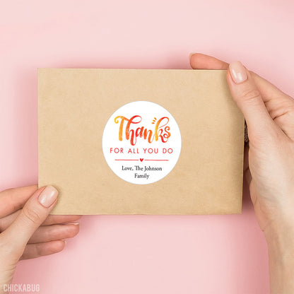 "Thanks For All You Do" Stickers