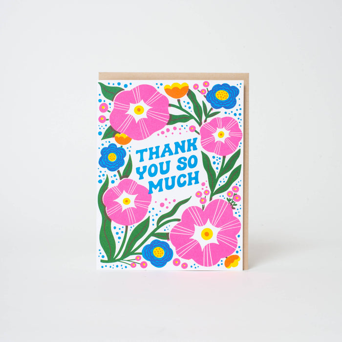 Thanks So Much Flowers Letterpress Greeting Card by Hello!Lucky: Paper tab