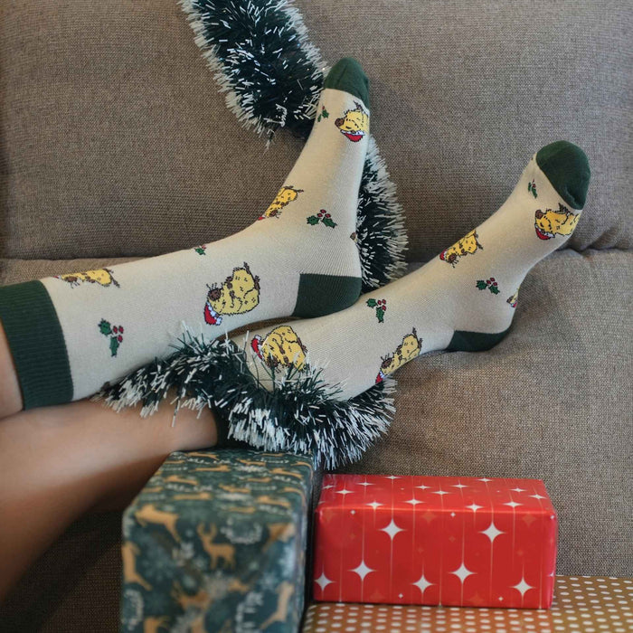 Christmas capybara socks