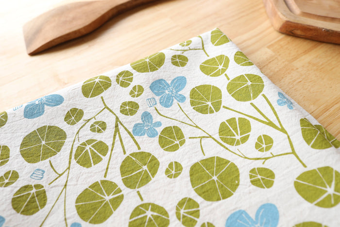 The High Fiber - *NEW Spring Nasturtium Kitchen Towel, Natural Cotton