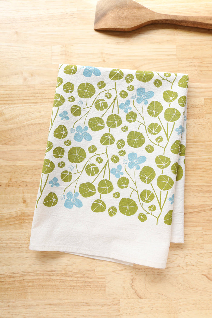 The High Fiber - *NEW Spring Nasturtium Kitchen Towel, Natural Cotton