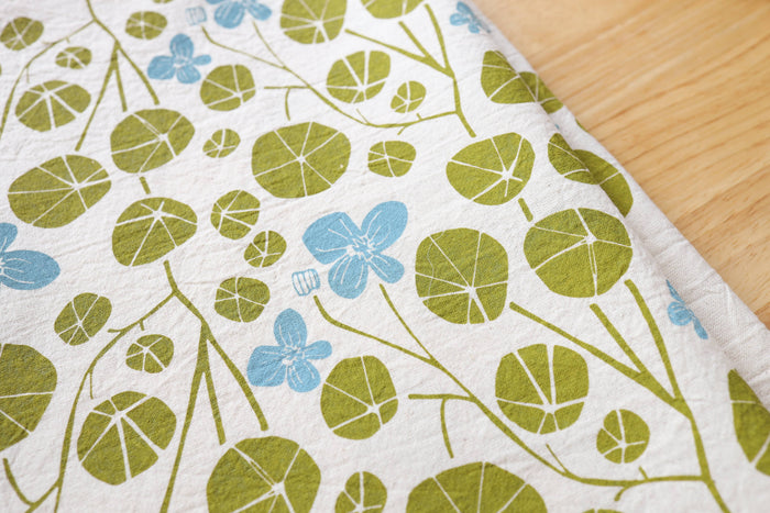 The High Fiber - *NEW Spring Nasturtium Kitchen Towel, Natural Cotton