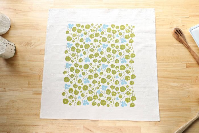 The High Fiber - *NEW Spring Nasturtium Kitchen Towel, Natural Cotton