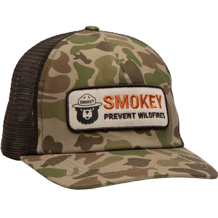 The Landmark Project Smokey Camo 5-Panel Trucker Hat - Duck Camo