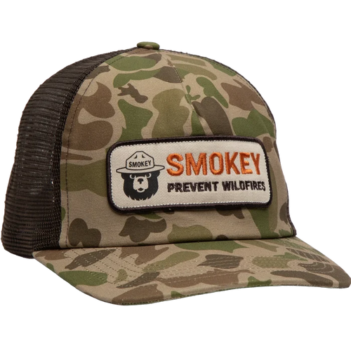The Landmark Project Smokey Camo 5-Panel Trucker Hat - Duck Camo