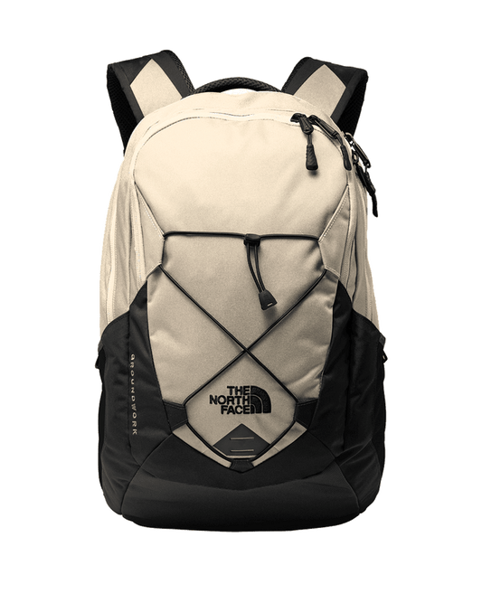 Rainyday Ivory Dark Heather/TNF Black Custom The North Face Groundwork Backpack - Corporate Gifts
