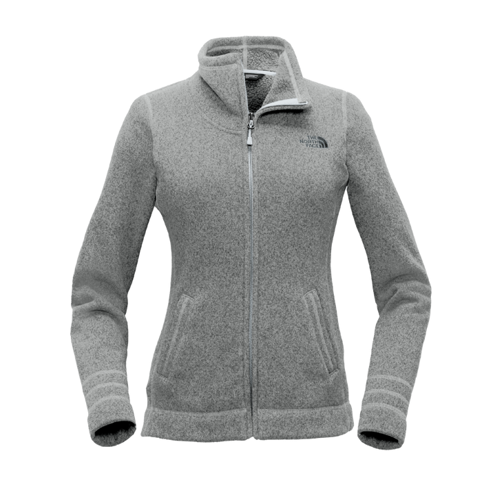 TNF Medium Grey Heather / SM Custom The North Face Ladies Sweater Fleece Jacket - Corporate Gifts