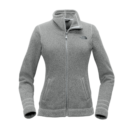 TNF Medium Grey Heather / SM Custom The North Face Ladies Sweater Fleece Jacket - Corporate Gifts