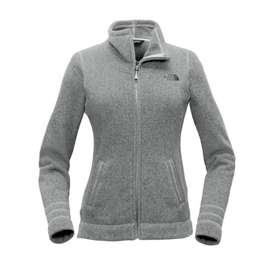 TNF Medium Grey Heather / SM Custom The North Face Ladies Sweater Fleece Jacket - Corporate Gifts