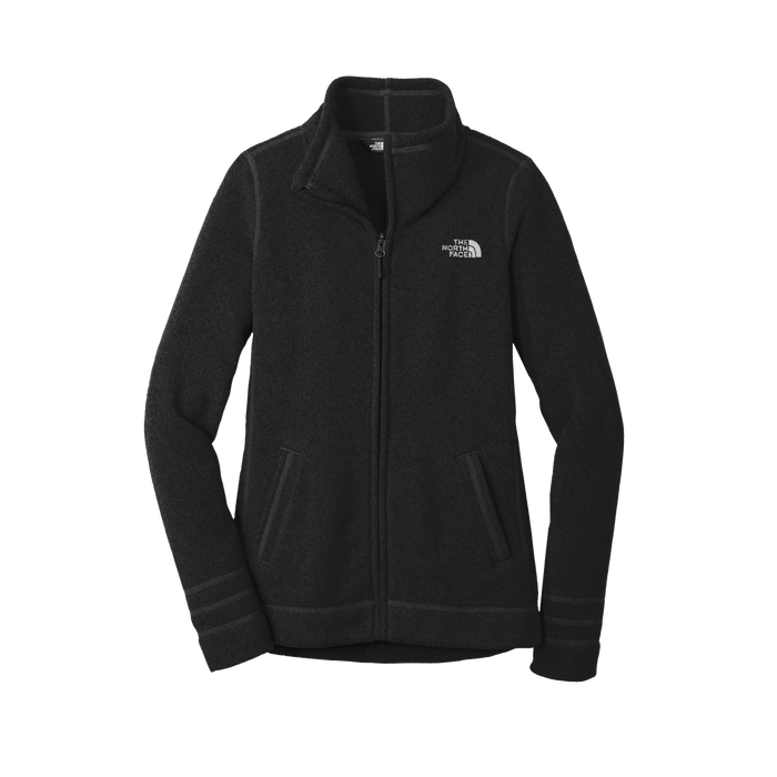 TNF Black Heather / SM Custom The North Face Ladies Sweater Fleece Jacket - Corporate Gifts