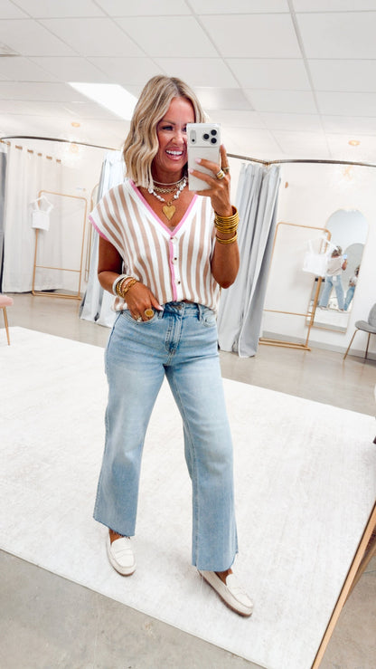The Stormi Mid Rise Wide Leg Jean