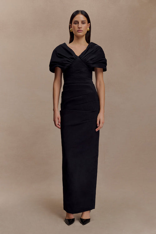 Thelma Bardot Maxi Dress - Black
