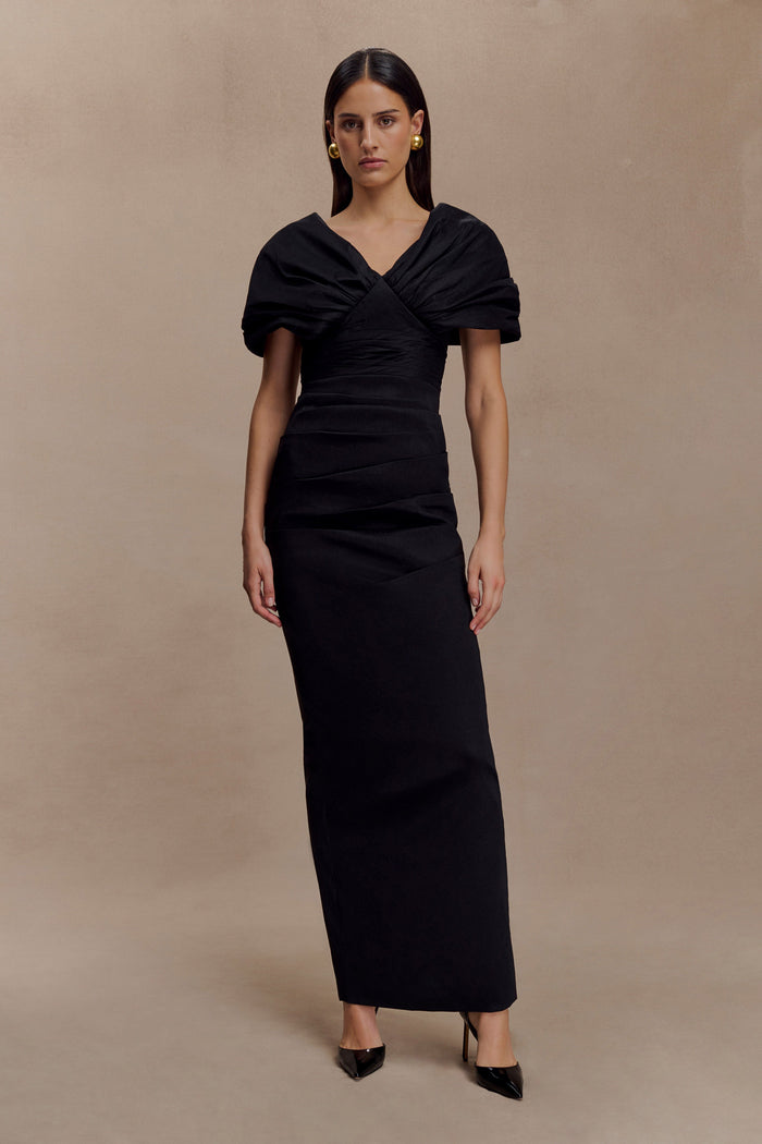 Thelma Bardot Maxi Dress - Black