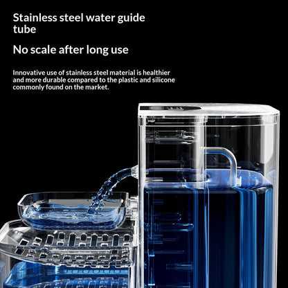 Thermostatically Controlled Plug-Free Pet Water Fountain With Automatic Tilting Feature Flowing Water by DigestWell Co.