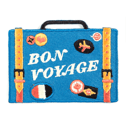 These Are Things - Bon Voyage Embroidered Iron-On Patch: 2.5" wide
