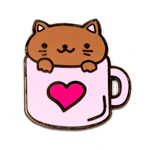 These Are Things - Cat Coffee Enamel Pin