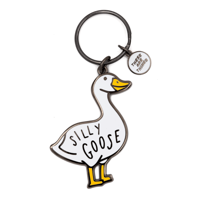 These Are Things - Silly Goose Enamel Keychain