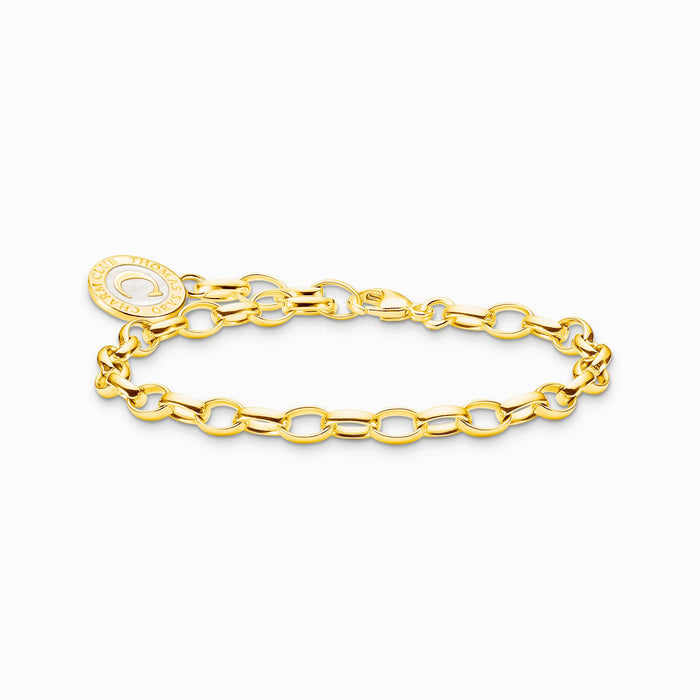 Thomas Sabo Charm-Armband mit schimmernden, weißem Kaltemaille vergoldet – X0287-427-39