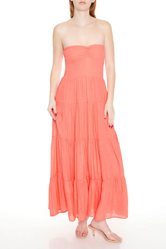 Tiered Strapless Maxi Dress