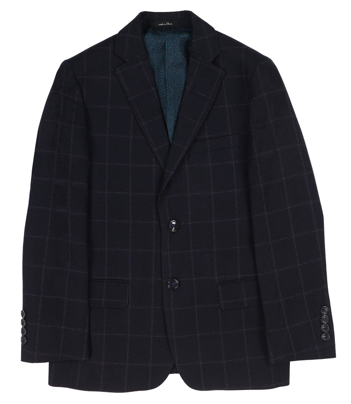 T.O. Boy's TR Fashion Checked Navy Suit