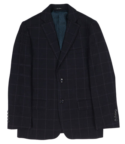 T.O. Boy's TR Fashion Checked Navy Suit