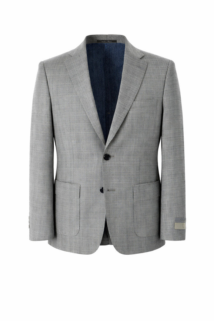 T.O. Boy's TR Fashion Patch Pocket Blazer - White on Blue