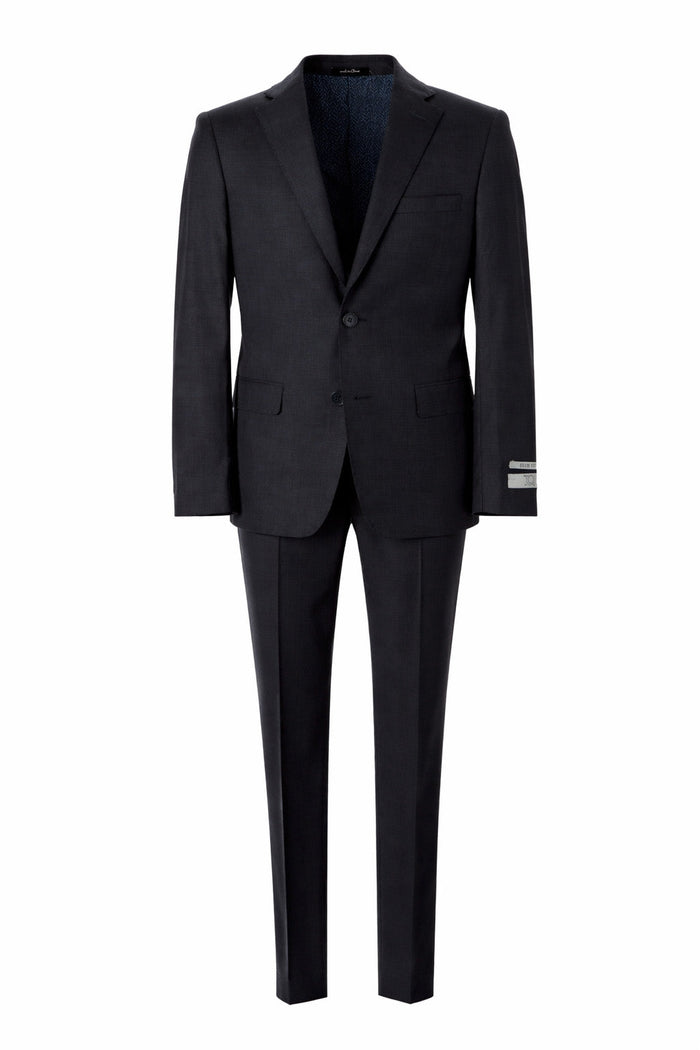T.O. Boy's TR Fashion Peak Lapel Suit - Navy on Black