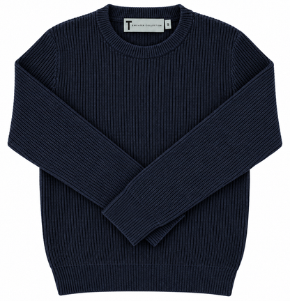 T.O. Collection Boys Crew Neck Ribbed Knit Sweater