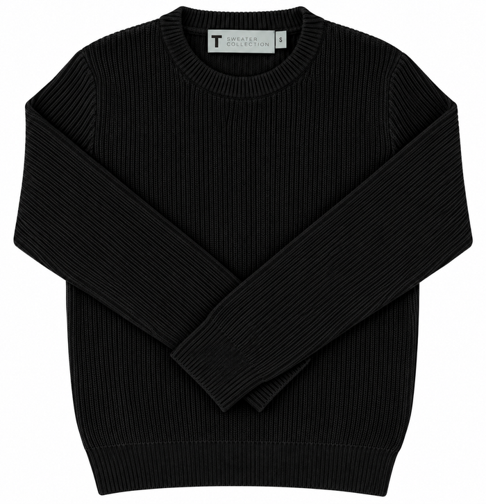 T.O. Collection Boys Crew Neck Ribbed Knit Sweater