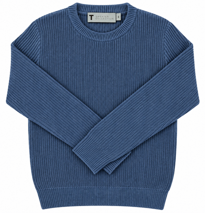 T.O. Collection Boys Crew Neck Ribbed Knit Sweater