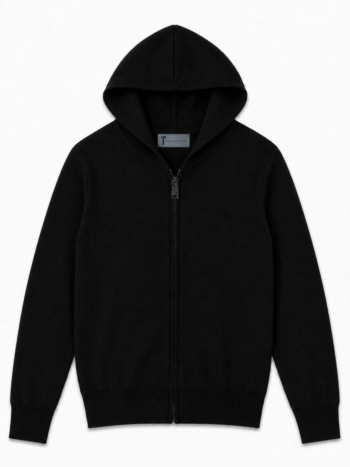 T.O. Collection Boys Full Zip Knit Hooded Sweater