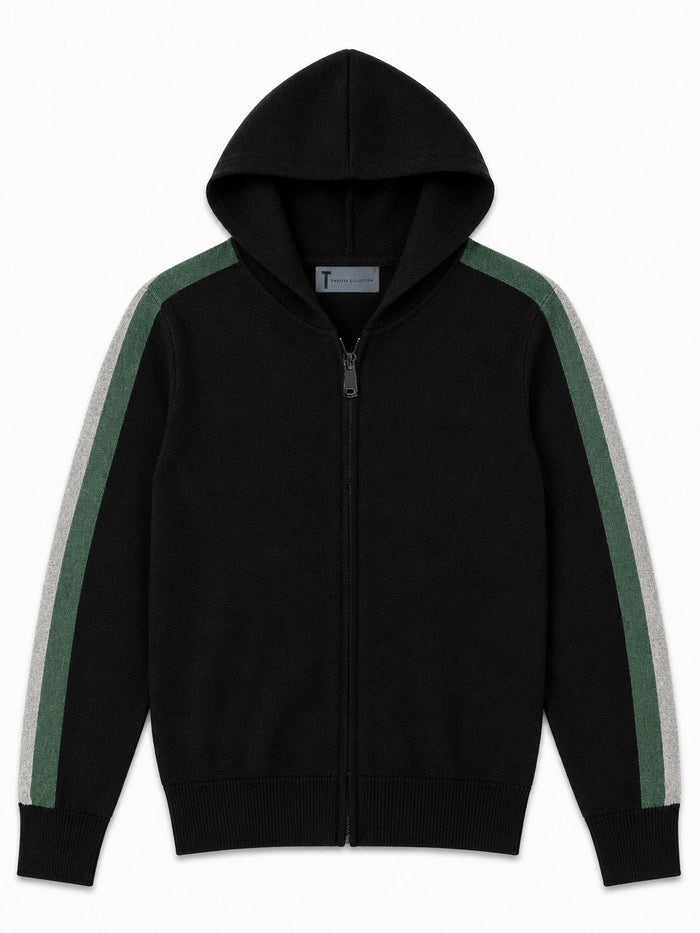 T.O. Collection Boys Full Zip Knit Hooded Sweater