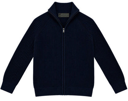 T.O. Collection Boys Full Zip Ribbed Knit Sweater