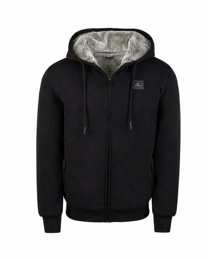 T.O. Collection Kid's Fully Lined Black Fur Hoodie - Green