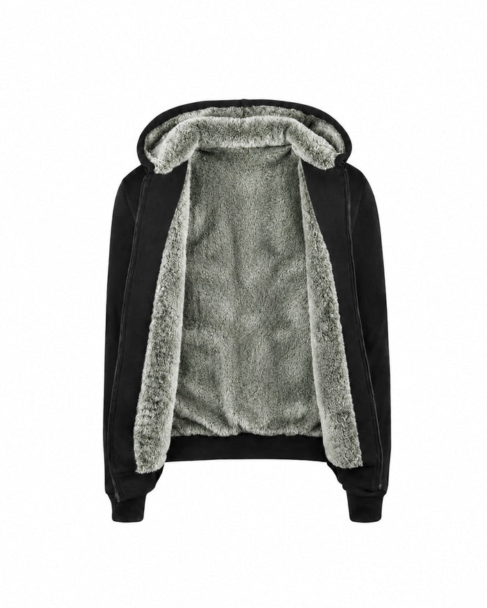 T.O. Collection Kid's Fully Lined Black Fur Hoodie - Green