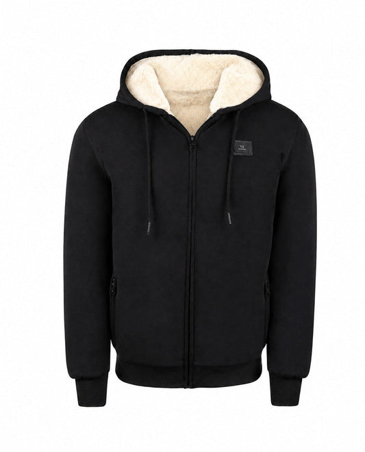 T.O. Collection Kid's Fully Lined Black Fur Hoodie - Ivory