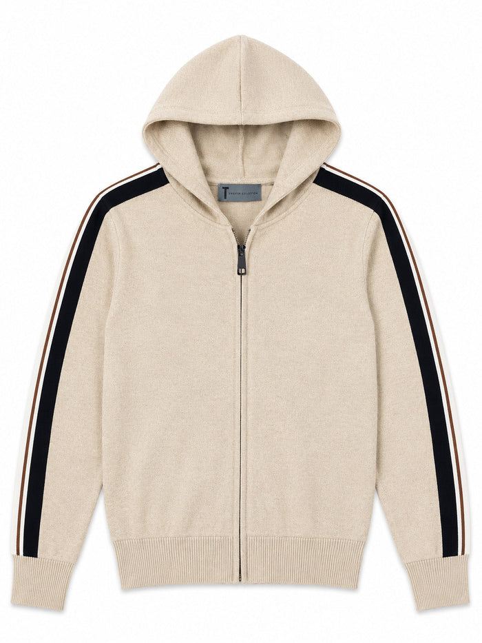 T.O. Collection Men Full Zip Knit Hooded Sweater