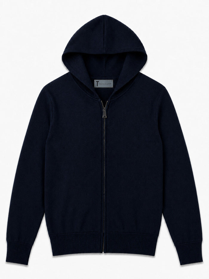 T.O. Collection Men Full Zip Knit Hooded Sweater