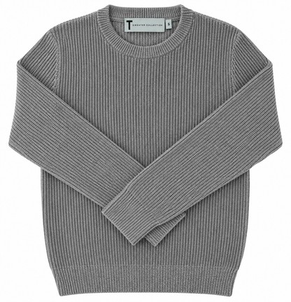 T.O. Collection Men's Crew Neck Ribbed Knit Sweater